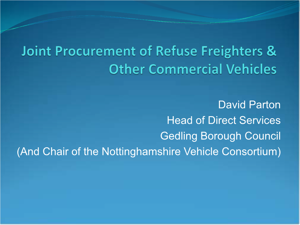 Joint Procurement of Refuse Collection Vehicles