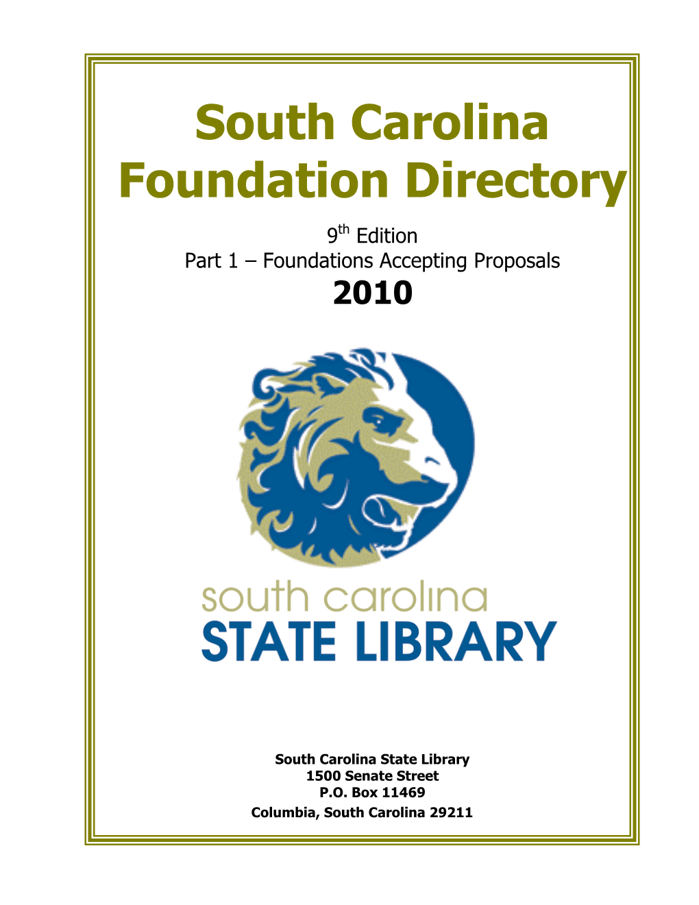 South Carolina Foundation Directory