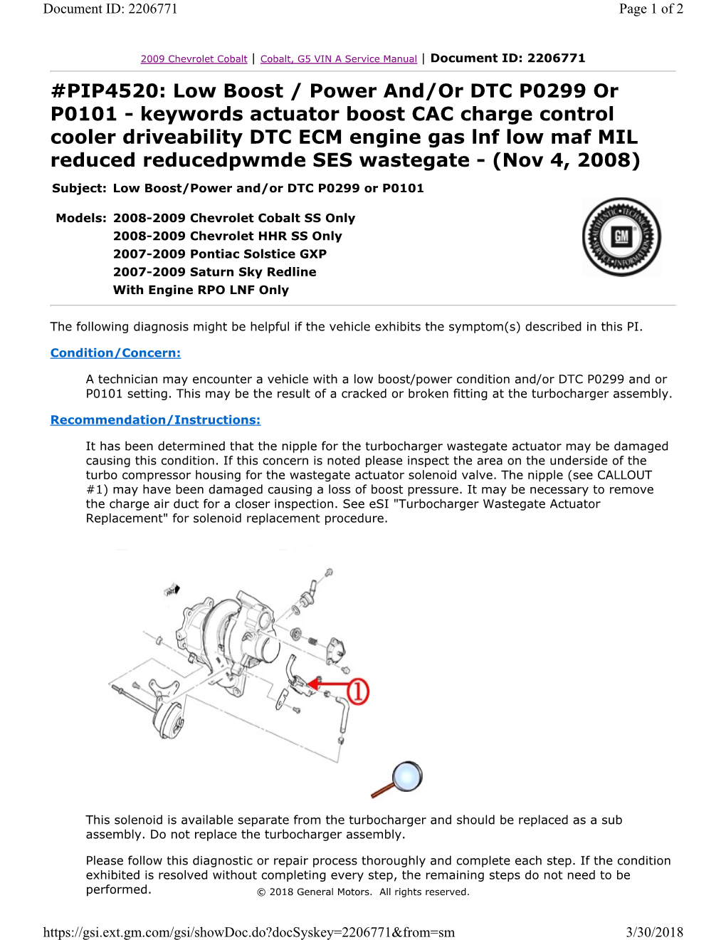 Low Boost / Power And/Or DTC P0299 Or P0101