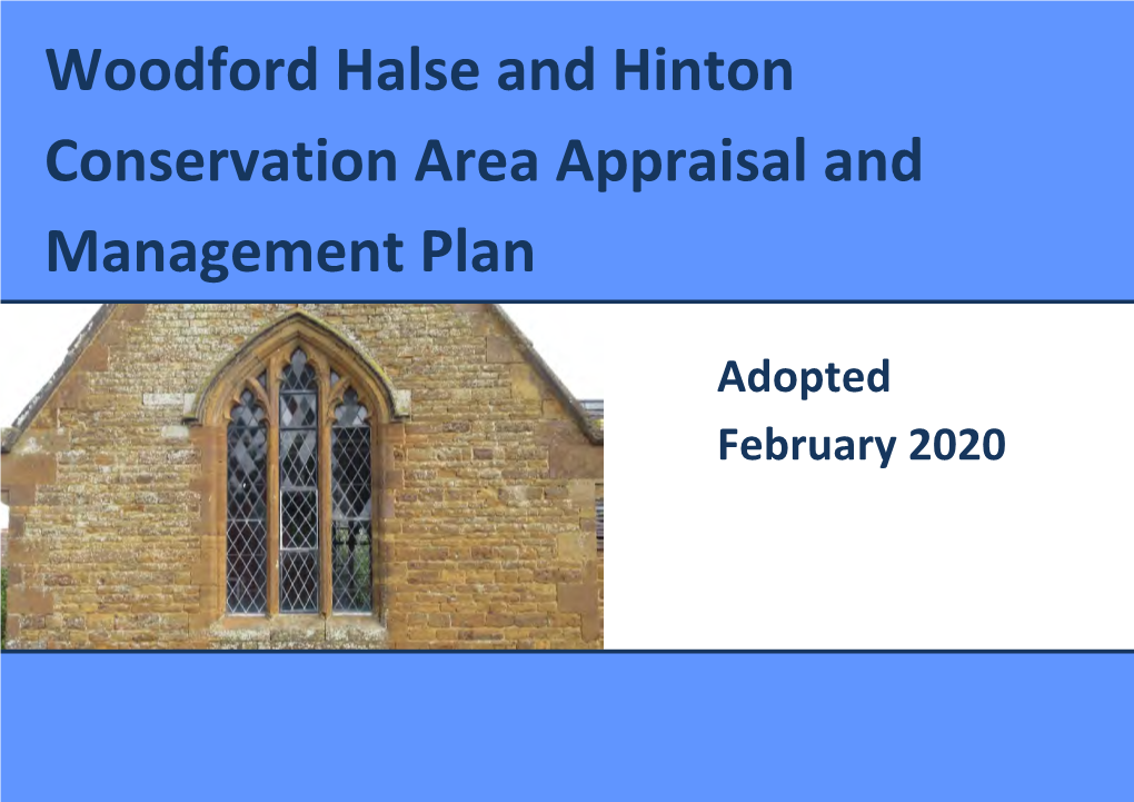 Woodford Halse and Hinton Conservation Area Appraisal And