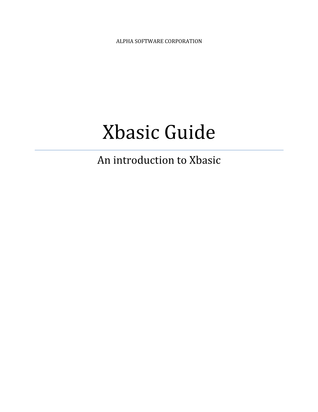 Xbasic Guide