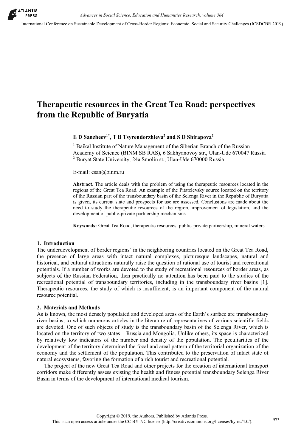 Therapeutic Resources in the Great Tea Road: Perspectives from the Republic of Buryatia
