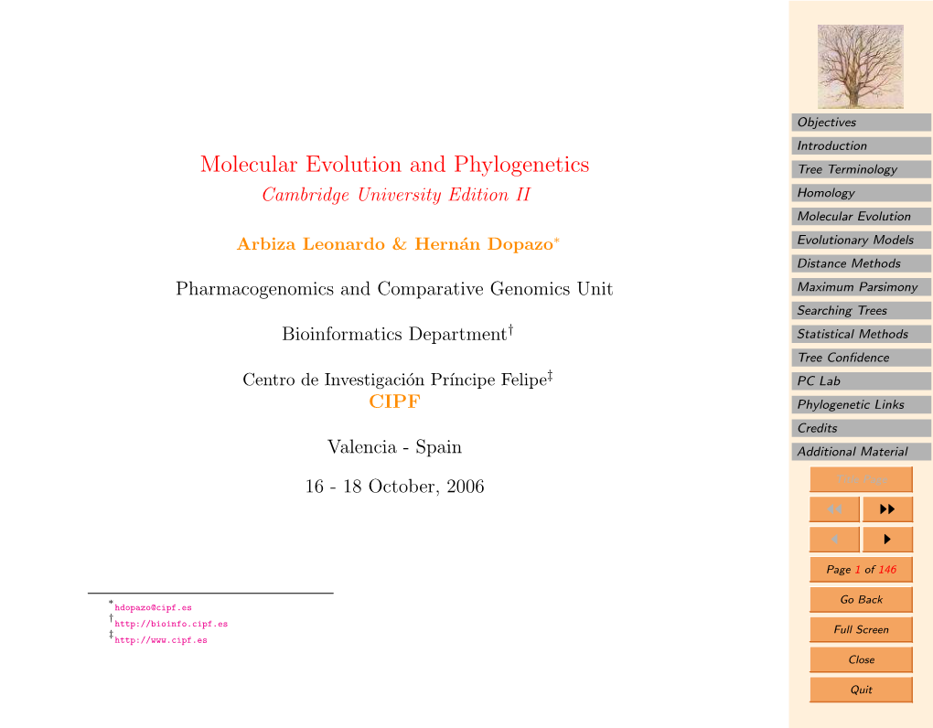 Molecular Evolution and Phylogenetics