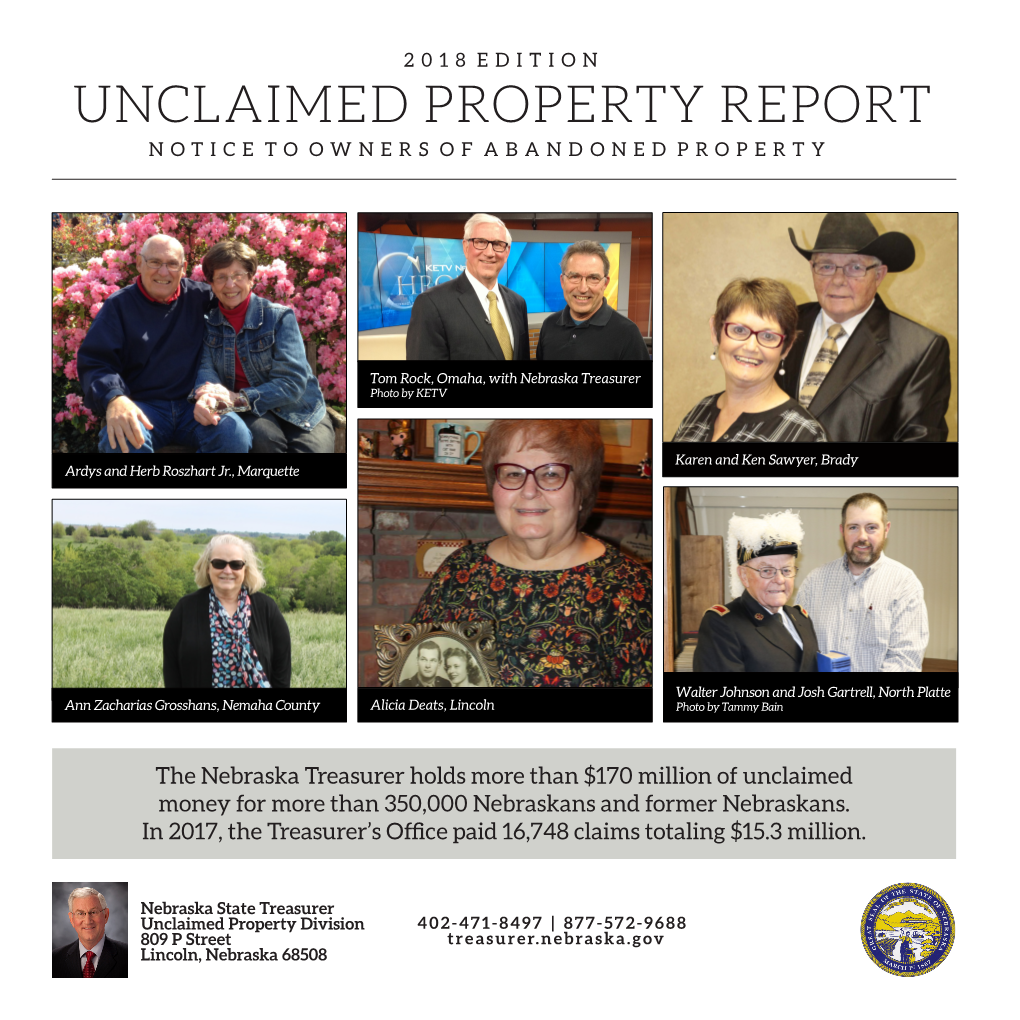 Unclaimed Property Report Notice to Owners of Abandoned Property