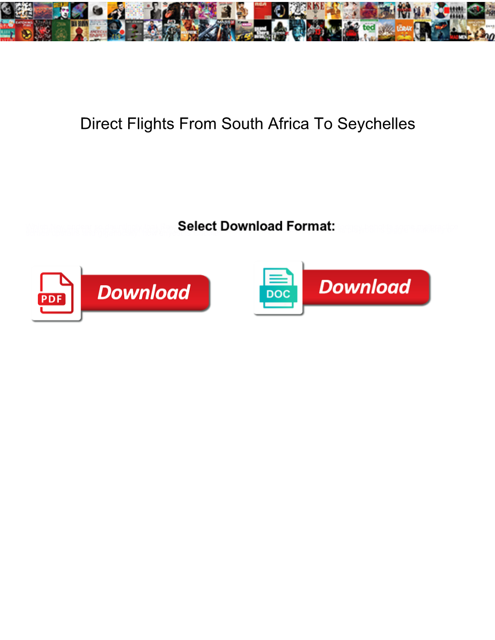 Direct Flights from South Africa to Seychelles