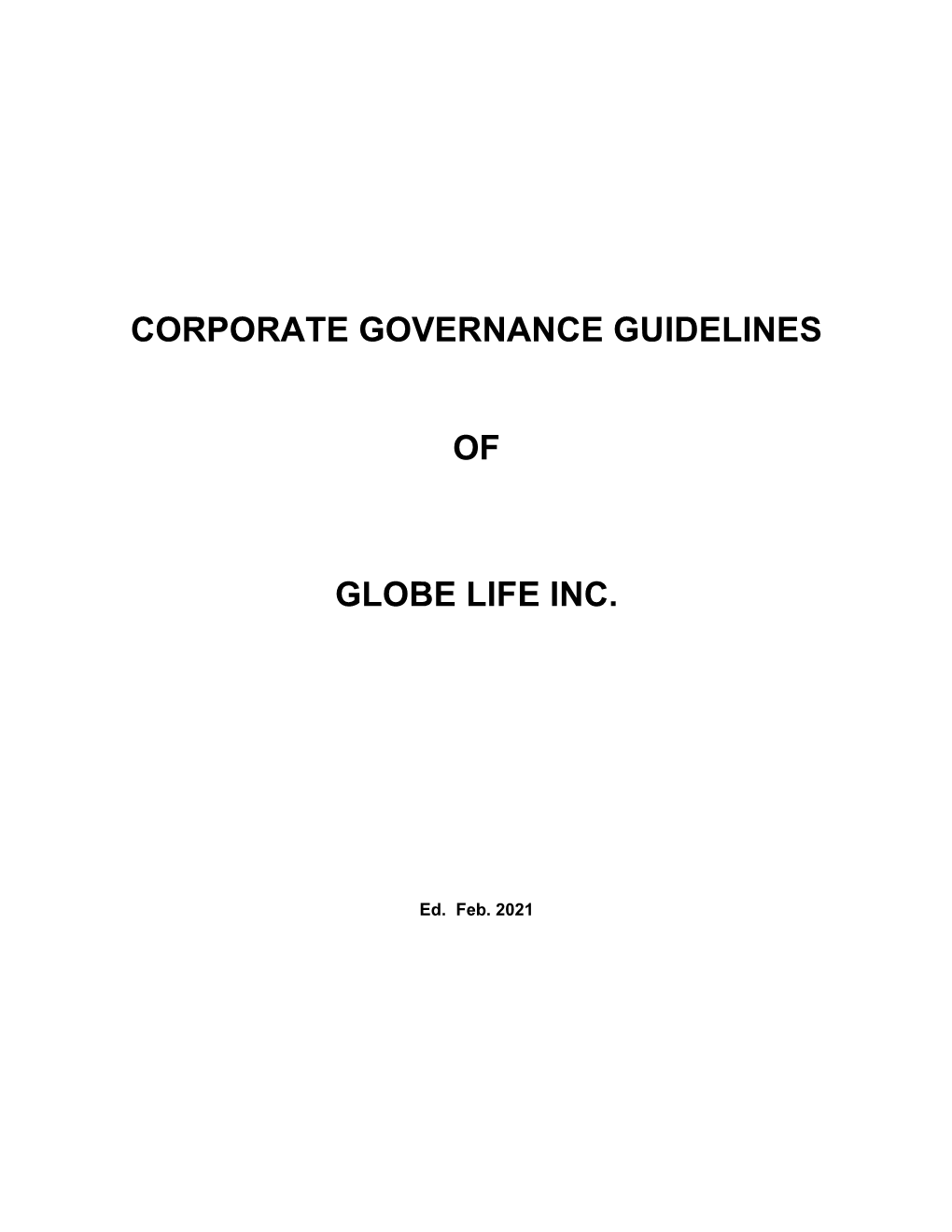 Corporate Governance Guidelines of Globe Life Inc