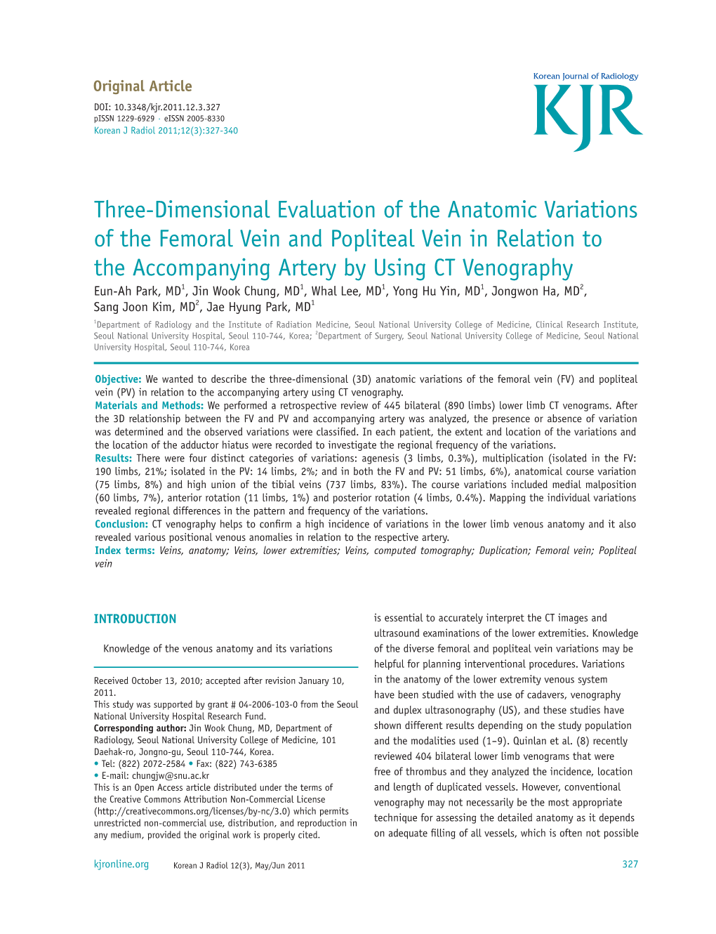 Three-Dimensional Evaluation of the Anatomic Variations of the Femoral Vein and Popliteal Vein in Relation to the Accompanying A