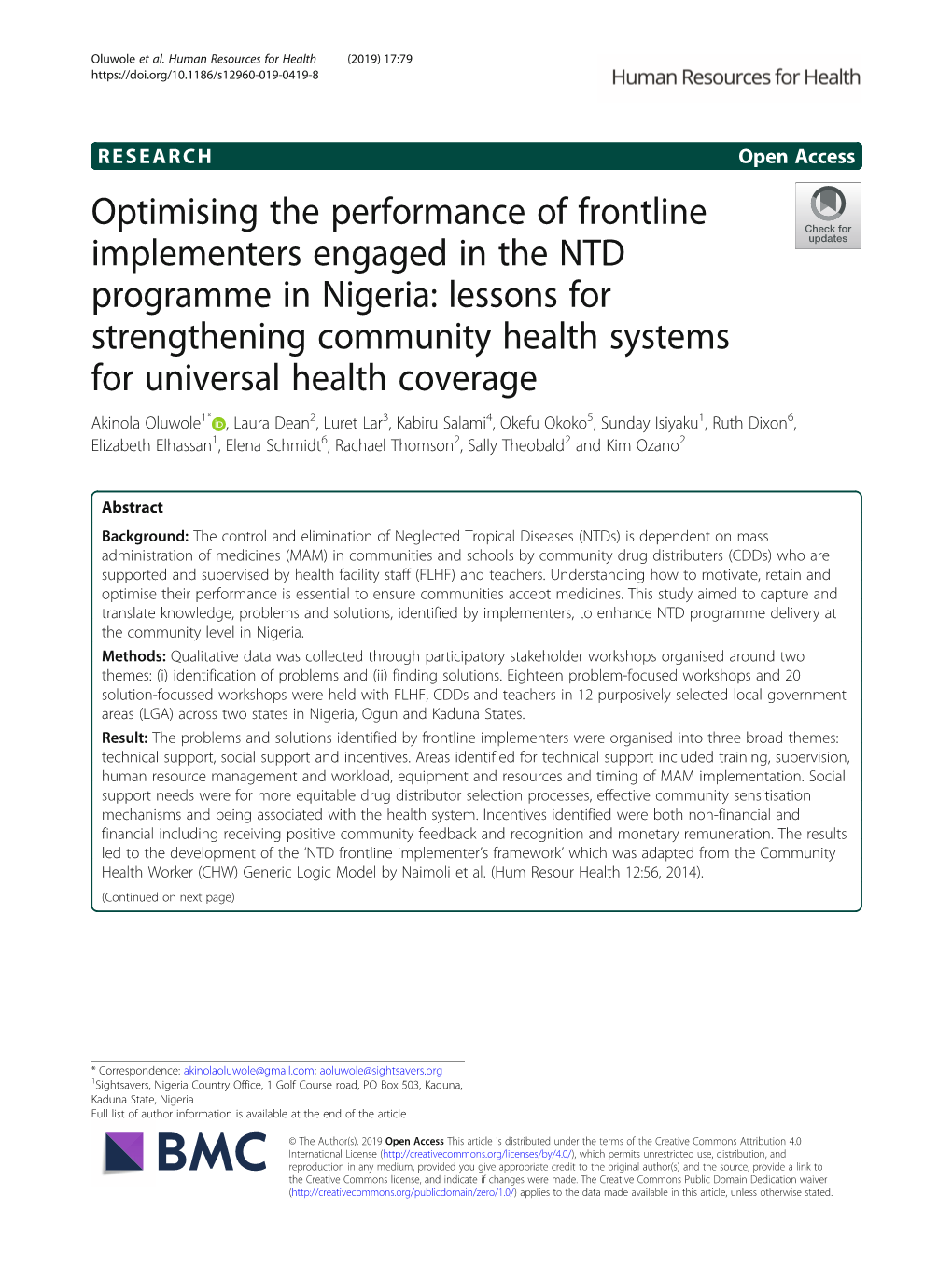 Optimising the Performance of Frontline Implementers Engaged In