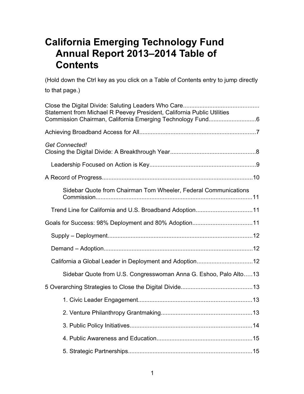 California Emerging Technology Fund