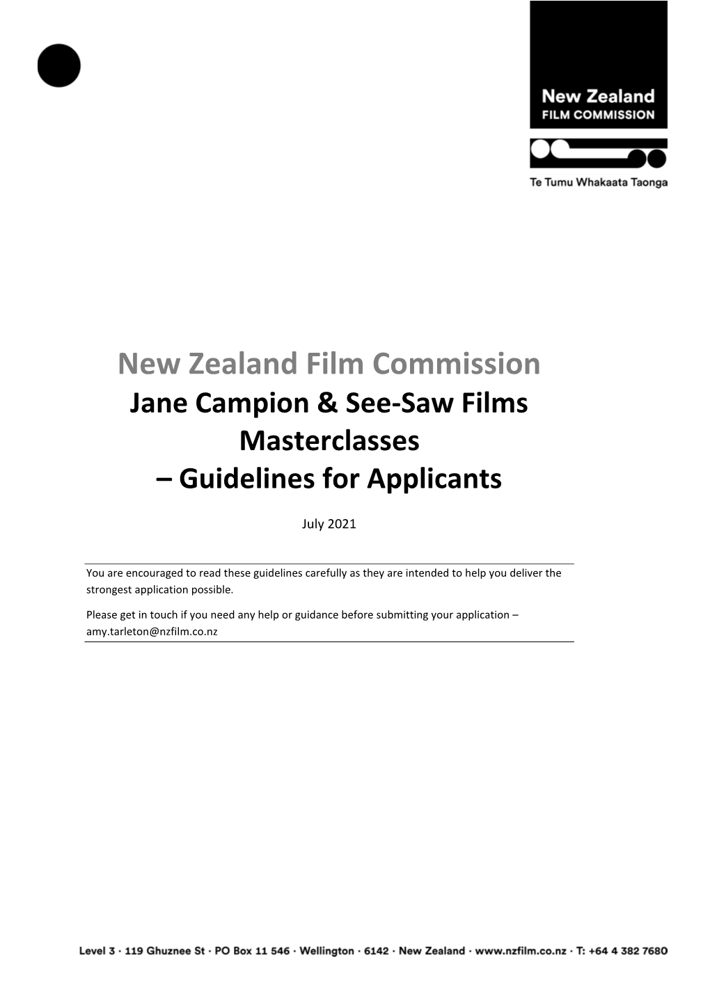 Jane Campion & See-Saw Masterclasses