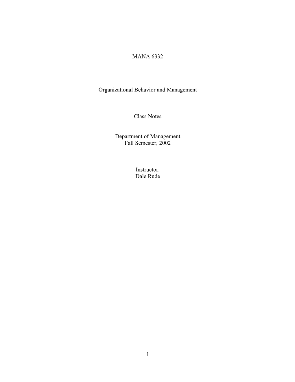 Organizational Behavior and Management