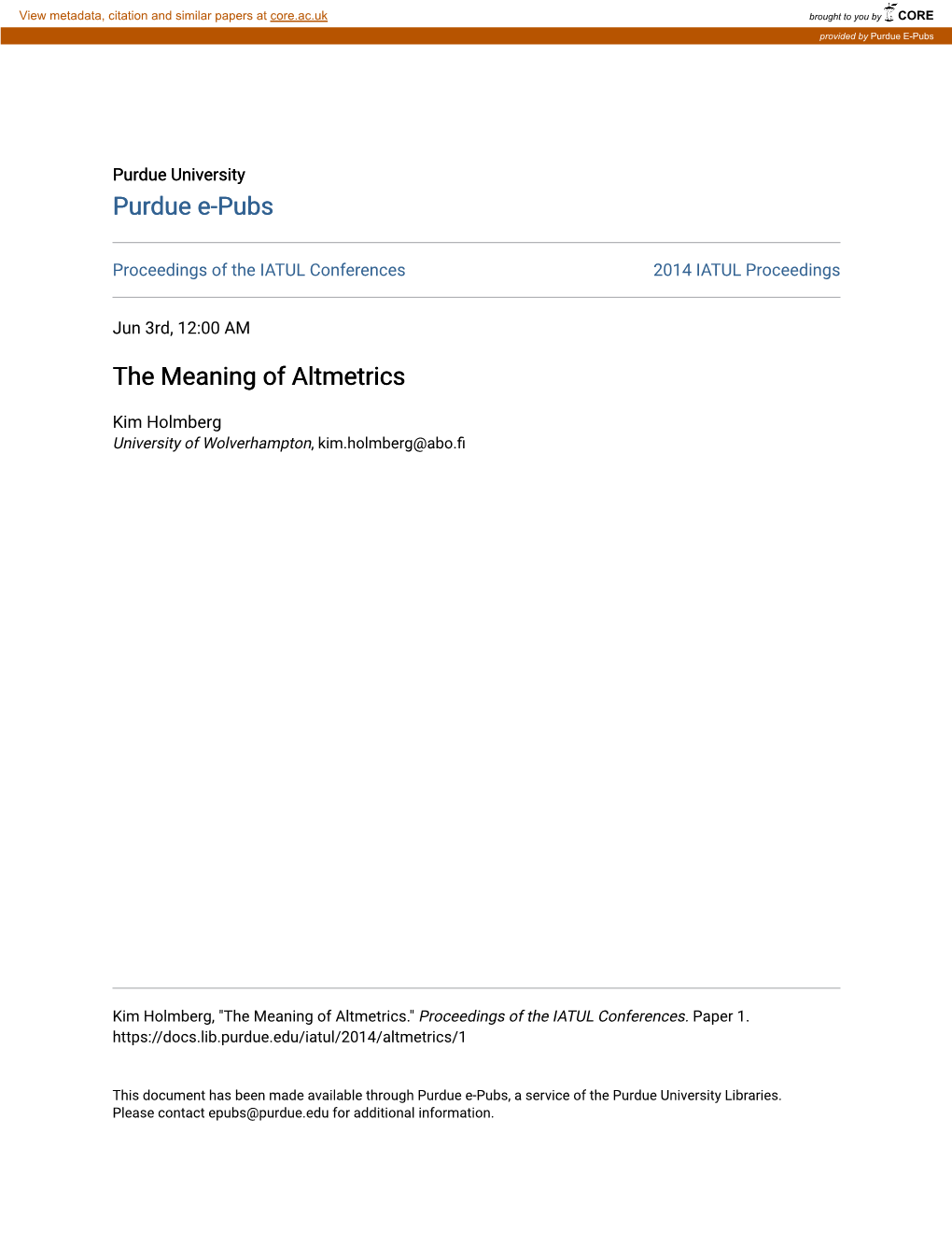 The Meaning of Altmetrics