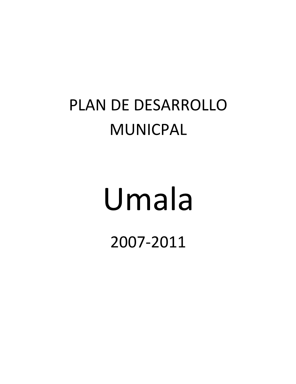 Plan De Desarrollo Municpal 2007-2011