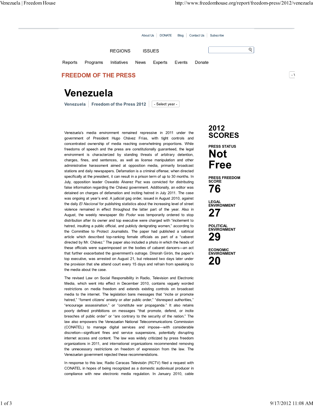 Venezuela | Freedom House