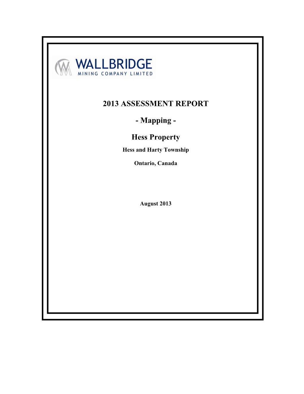 2013 Assessment Report