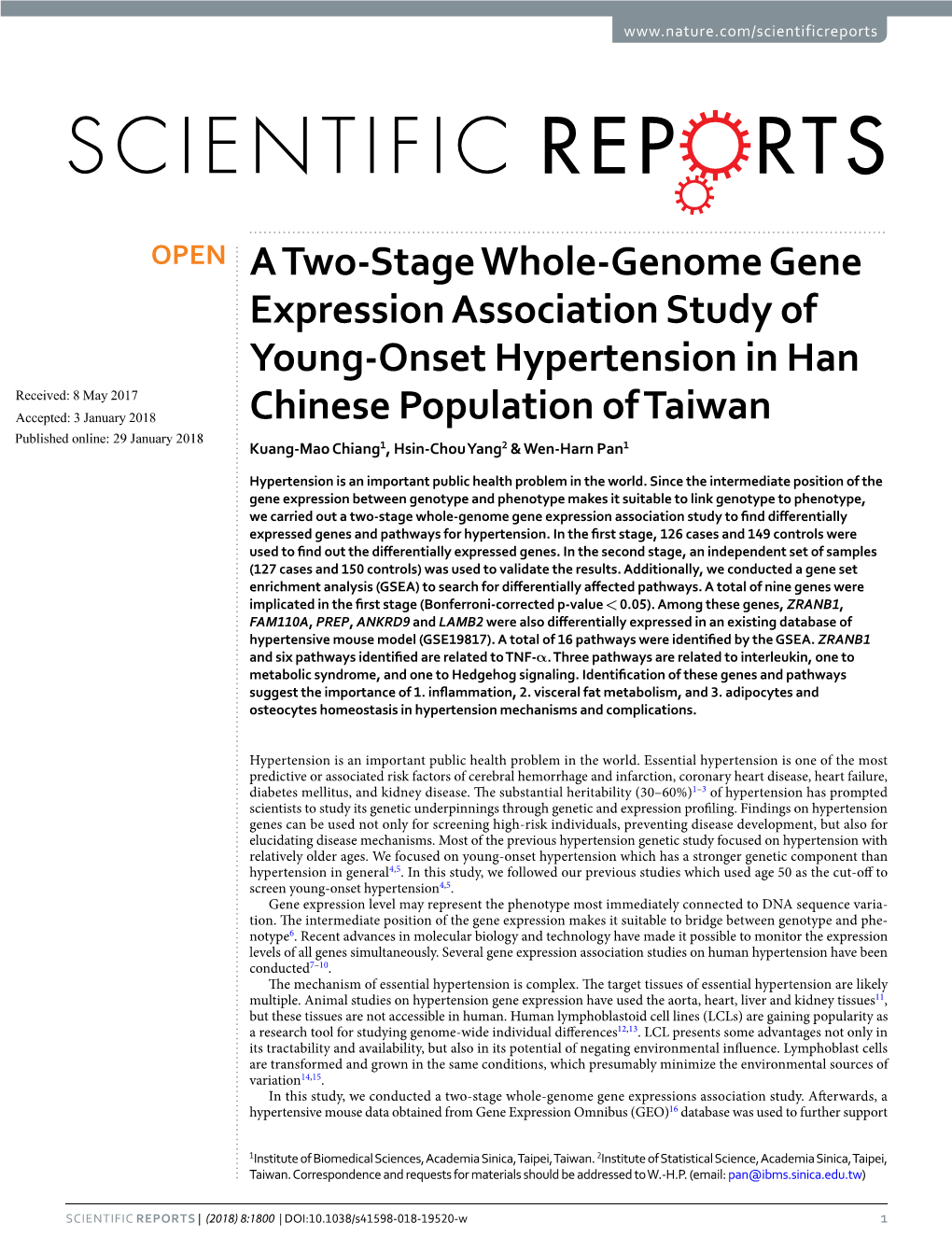 A Two-Stage Whole-Genome Gene Expression Association Study Of