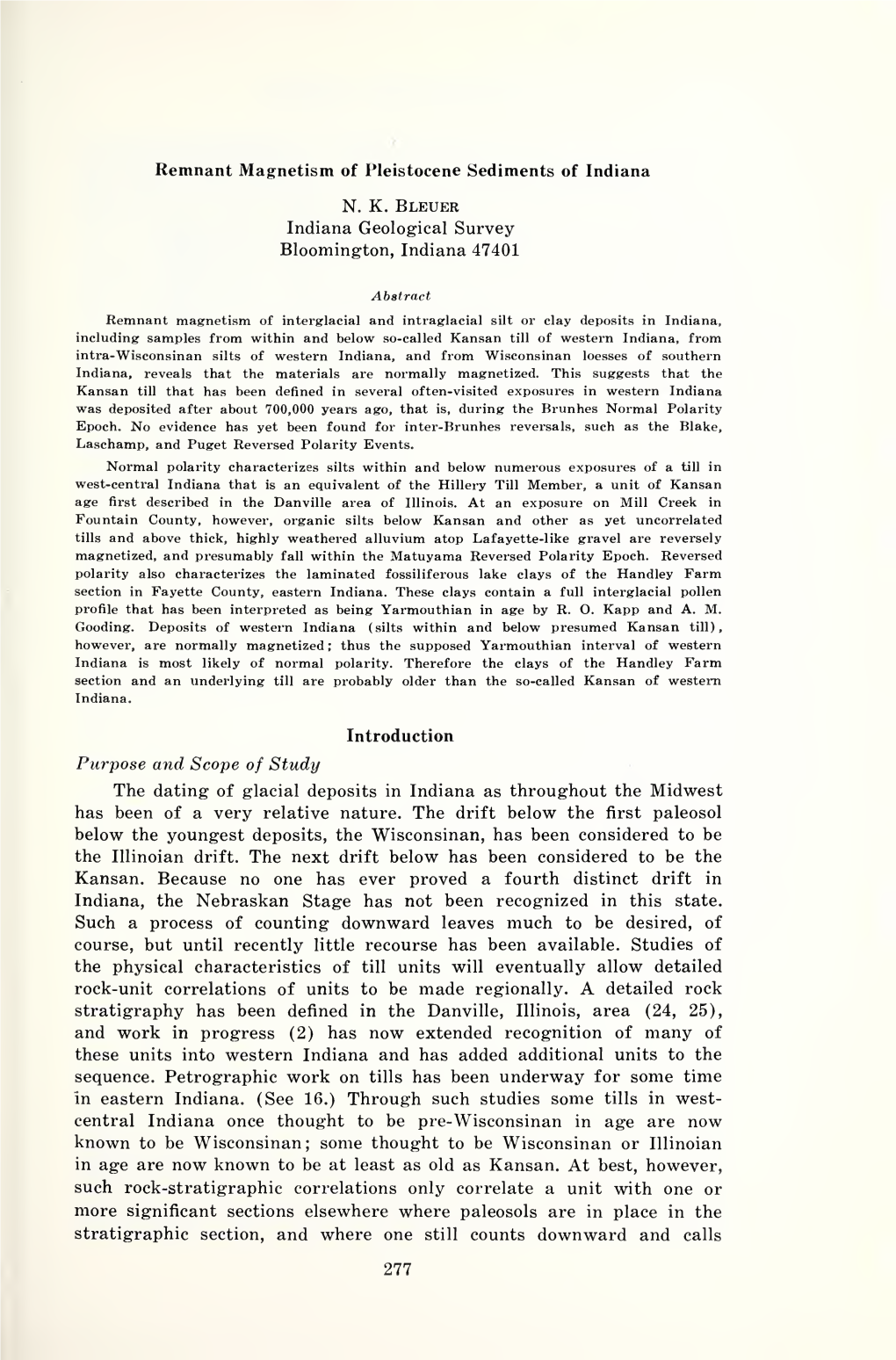 Proceedings of the Indiana Academy of Science