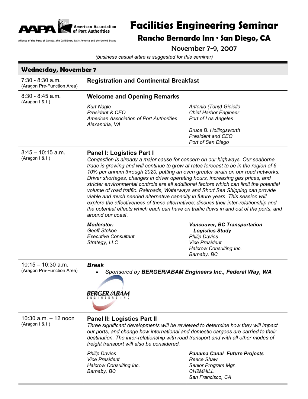 Facilities Engineering Seminar