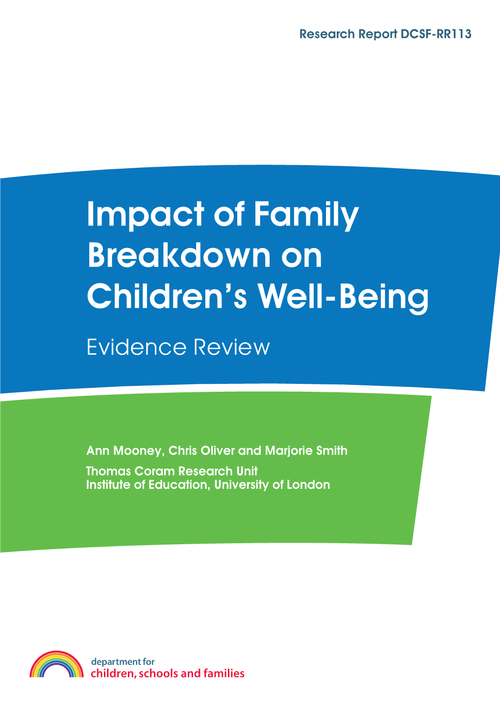 Impact of Family Breakdown on Children's Well-Being