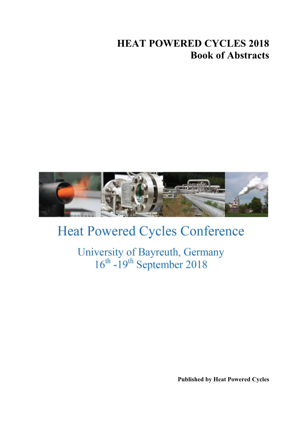 HEAT POWERED CYCLES 2018 Book of Abstracts