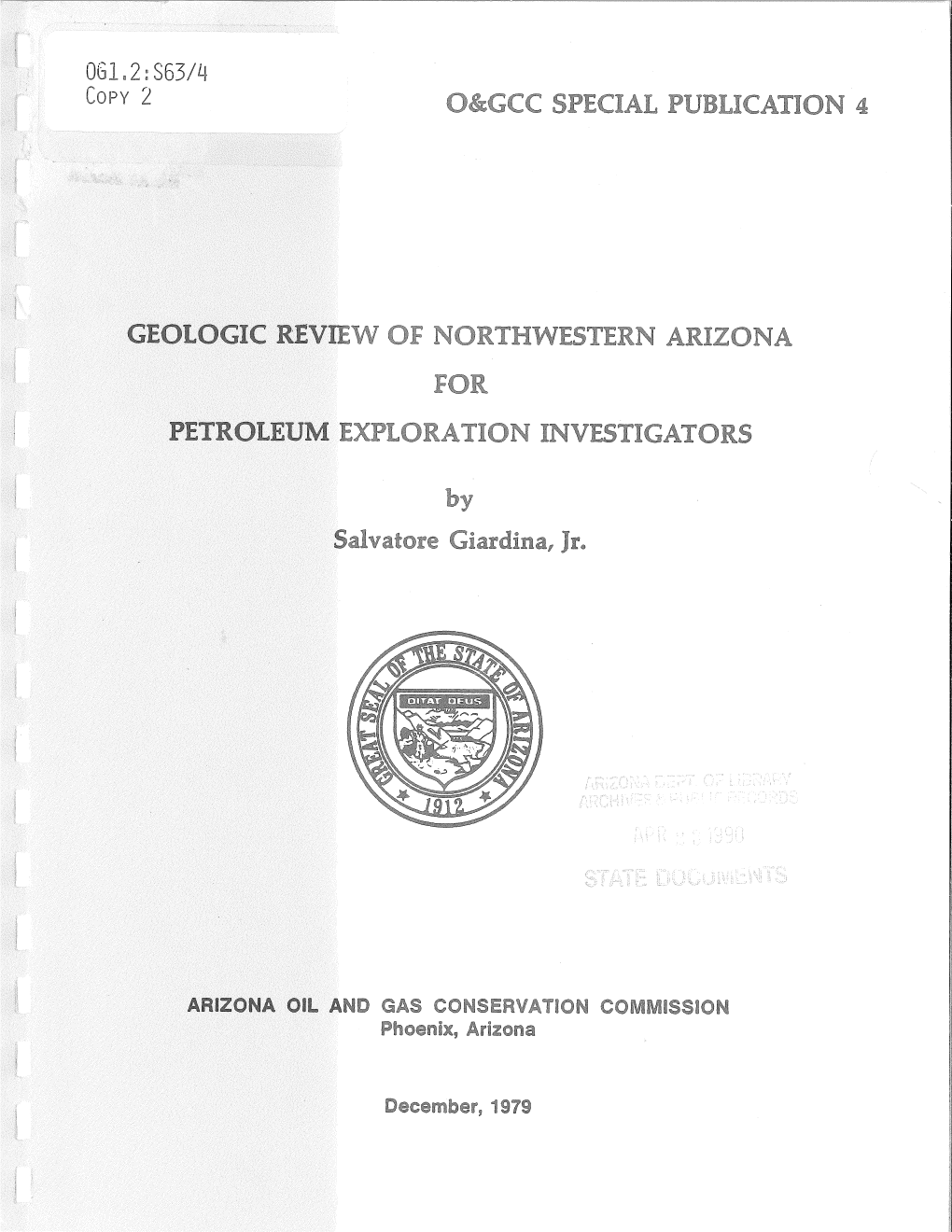 O&GCC SPECIAL PUBLICATION 4 ,Lew of NORTHWESTERN