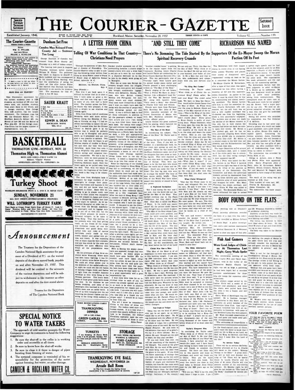 The Courier-Gazette E Established January, 1846