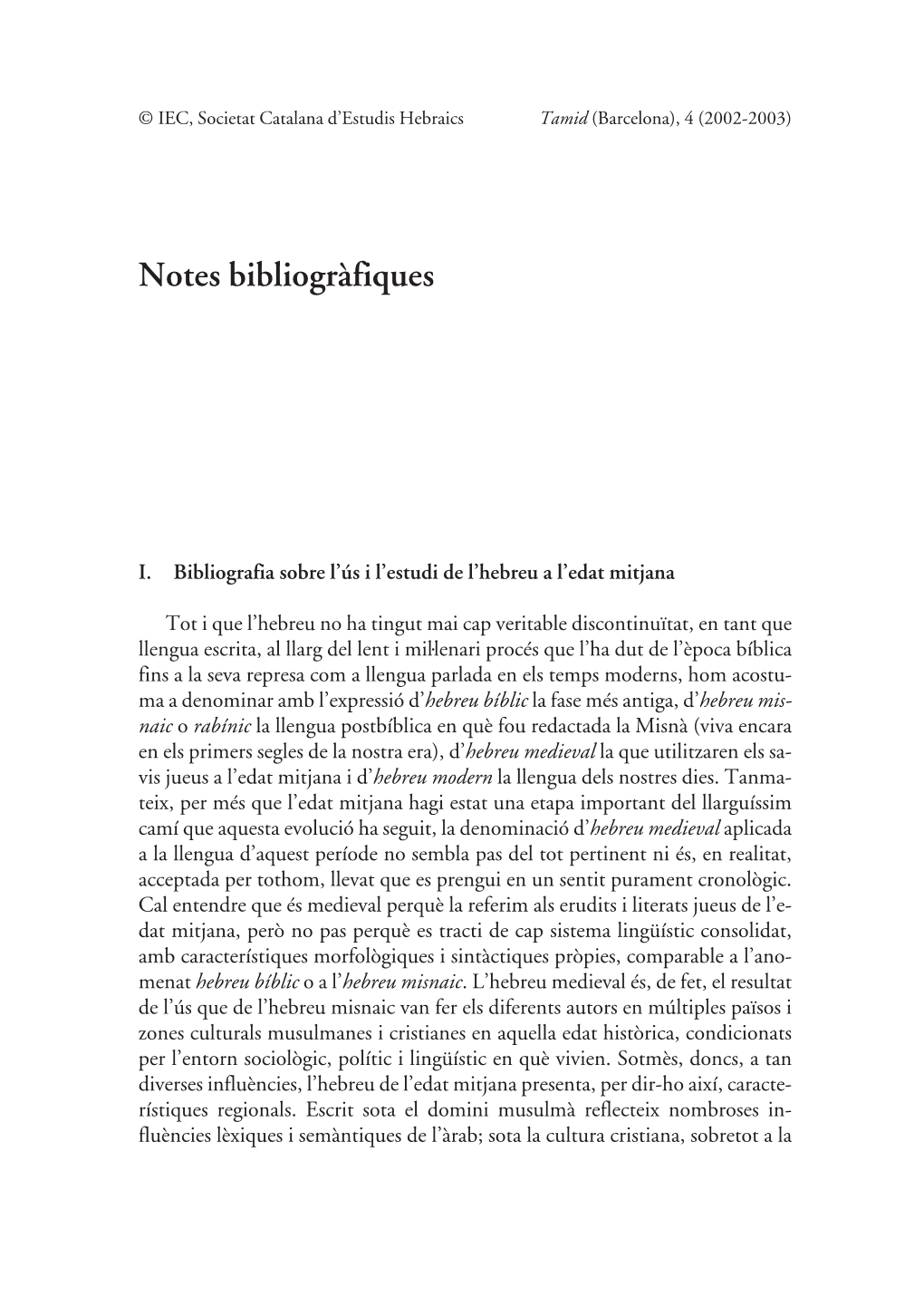 Notes Bibliogràfiques