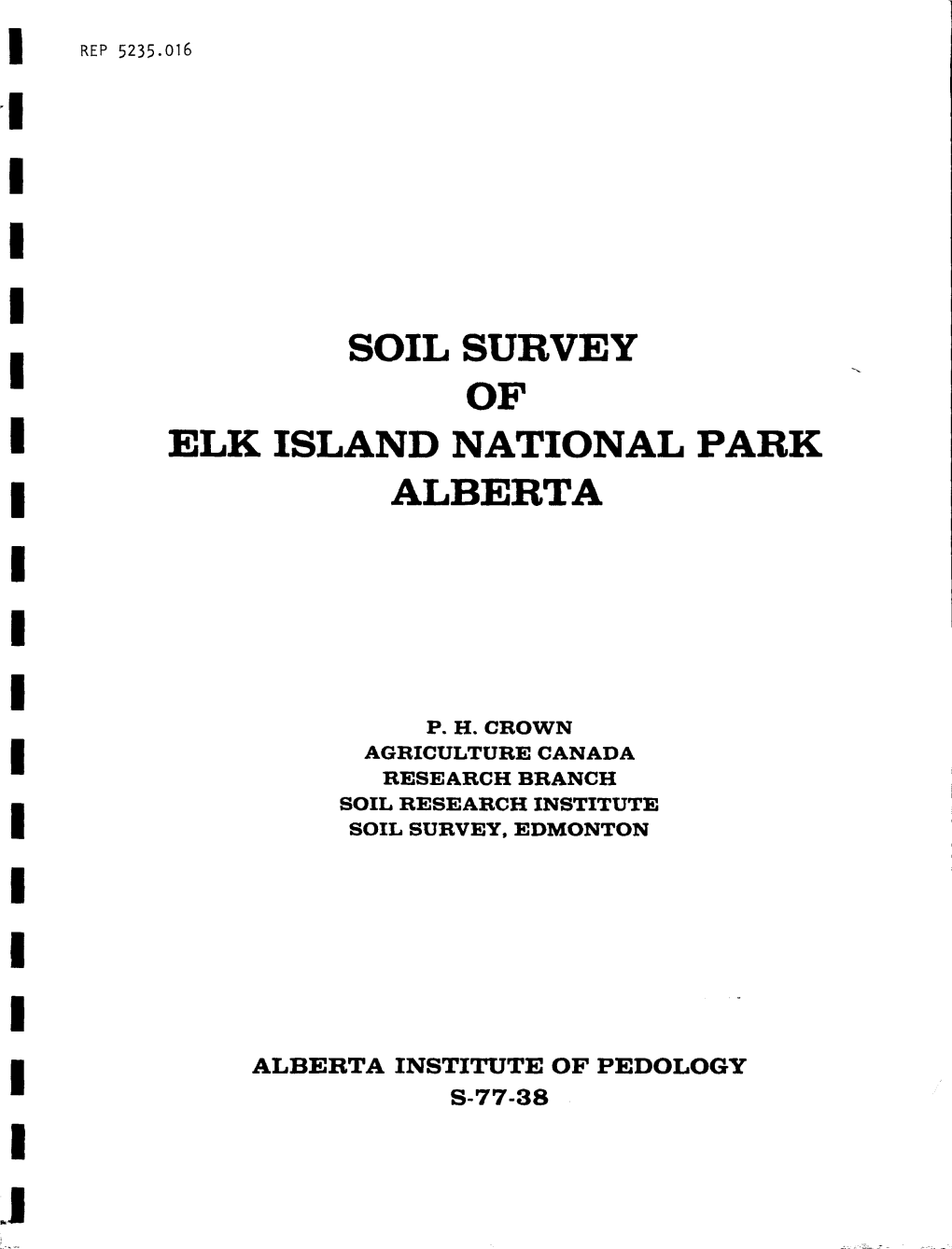 Soil Survey of Elk Island National Park Alberta