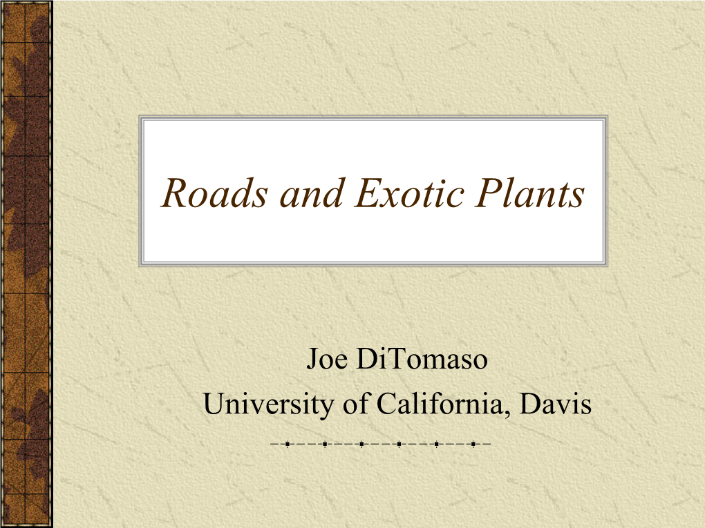 Roads and Exotic Plants