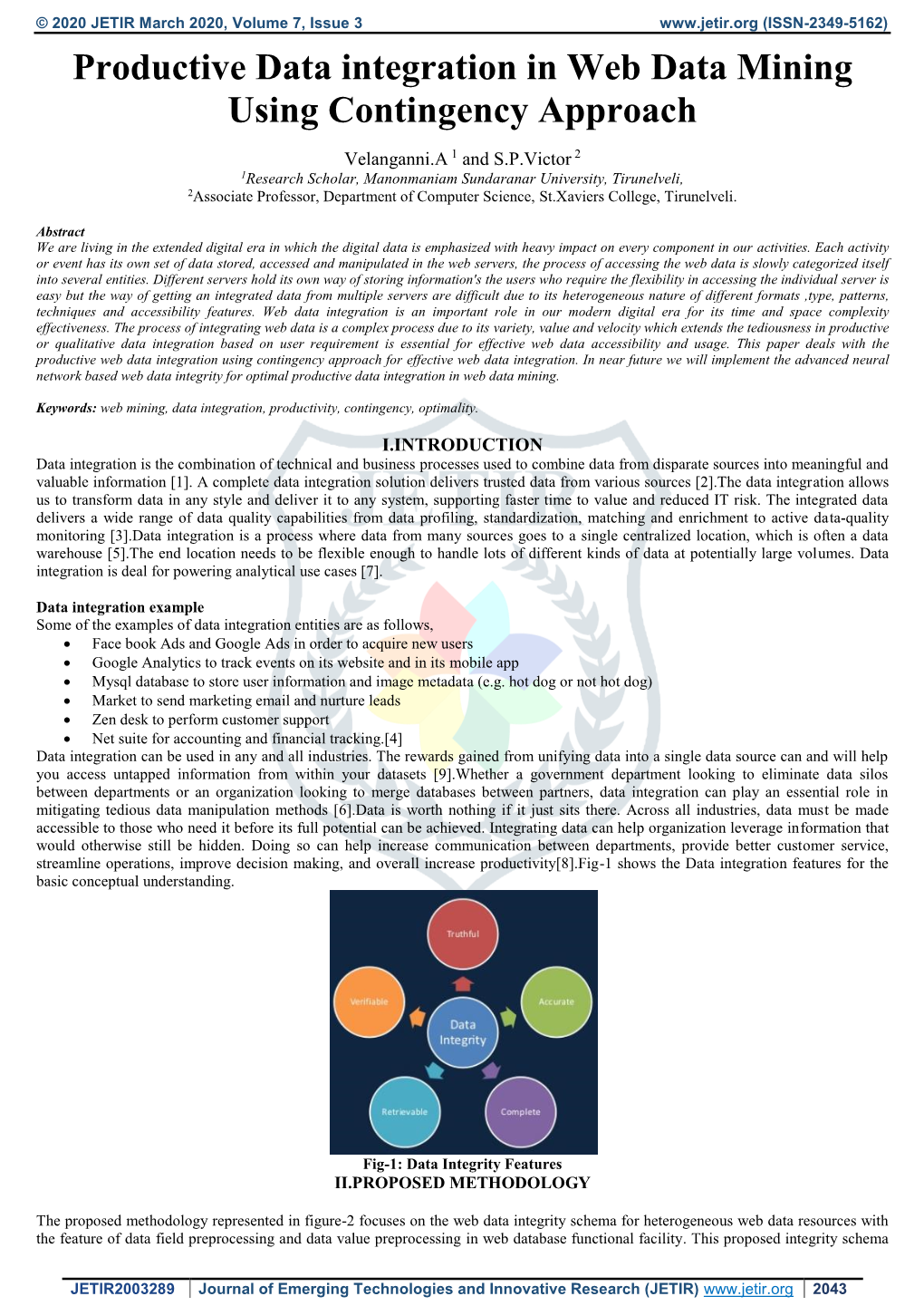 Productive Data Integration in Web Data Mining Using Contingency Approach