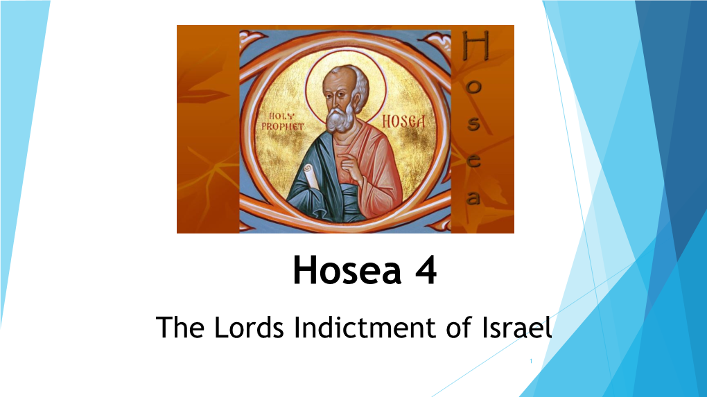 Hosea 4 the Lords Indictment of Israel