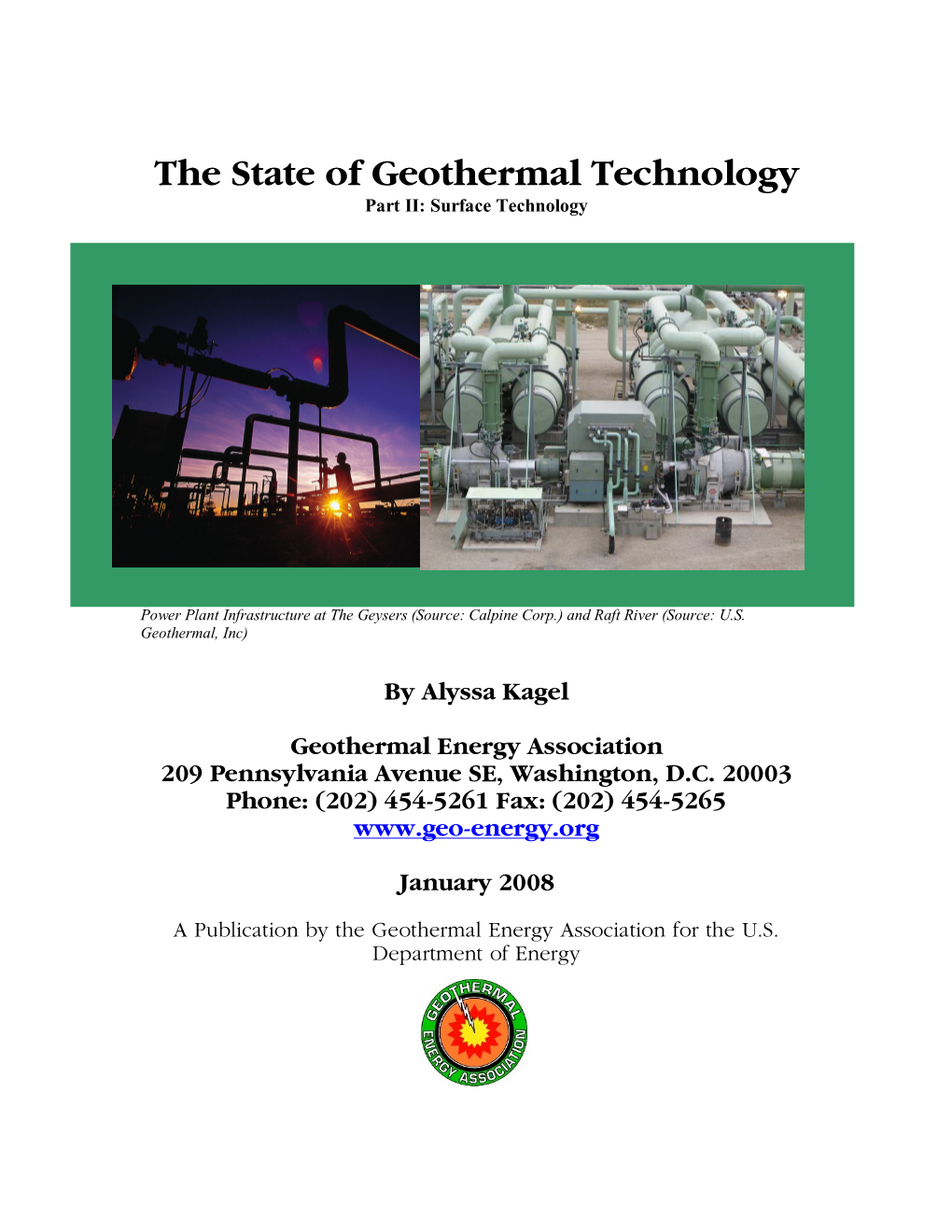 The State of Geothermal Technology Part II: Surface Technology