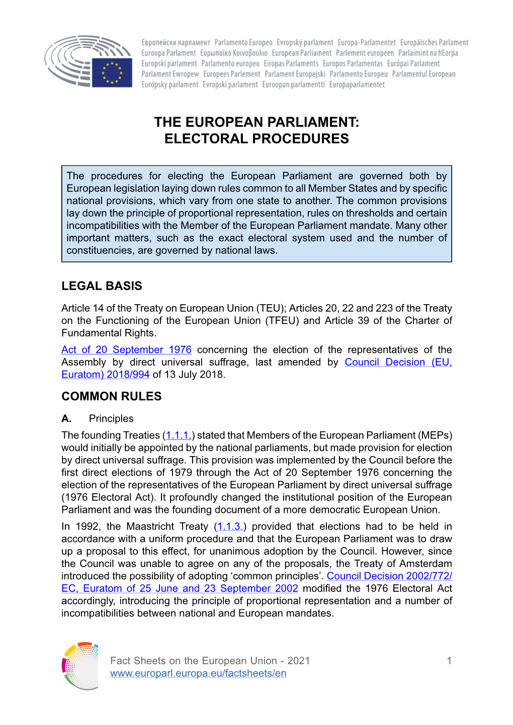 Electoral Procedures