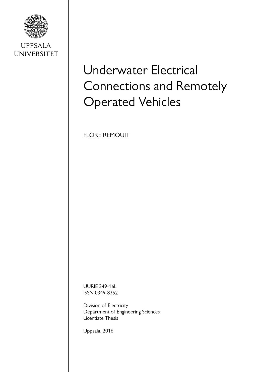 Underwater Electrical Connections and Remotely Operated Vehicles