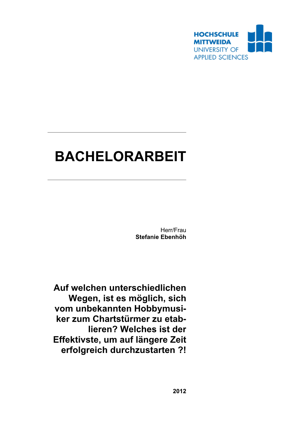 Bachelorarbeit 