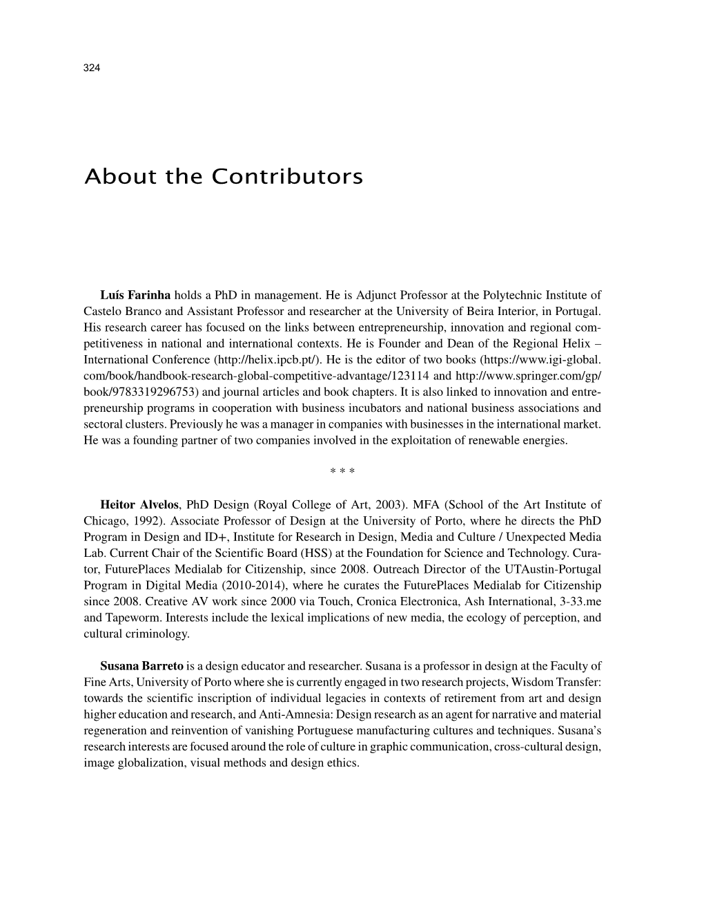 About the Contributors