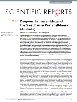 Deep-Reef Fish Assemblages of the Great Barrier Reef Shelf-Break (Australia)