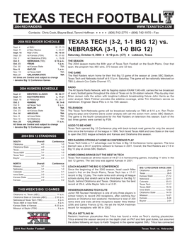 Texas Tech Football 2004 Red Raiders