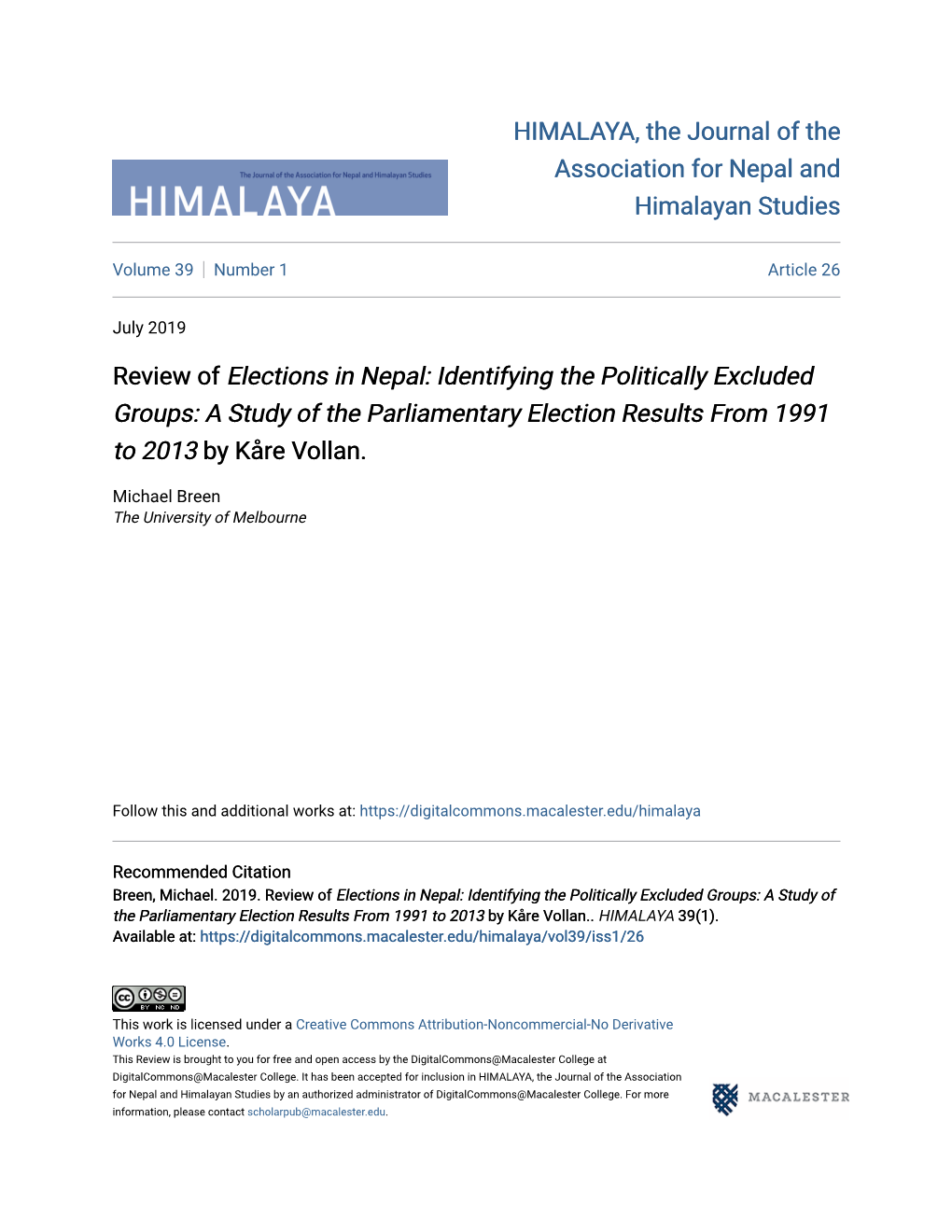 <I>Elections in Nepal: Identifying the Politically Excluded Groups