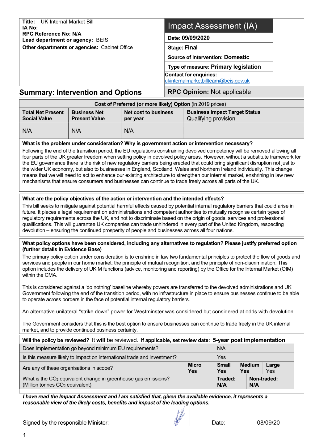 Impact Assessment