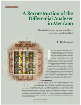 A Reconstruction of the Differential Analyzer in Meccano