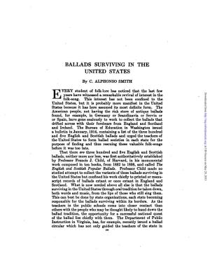 Ballads Surviving in the United States