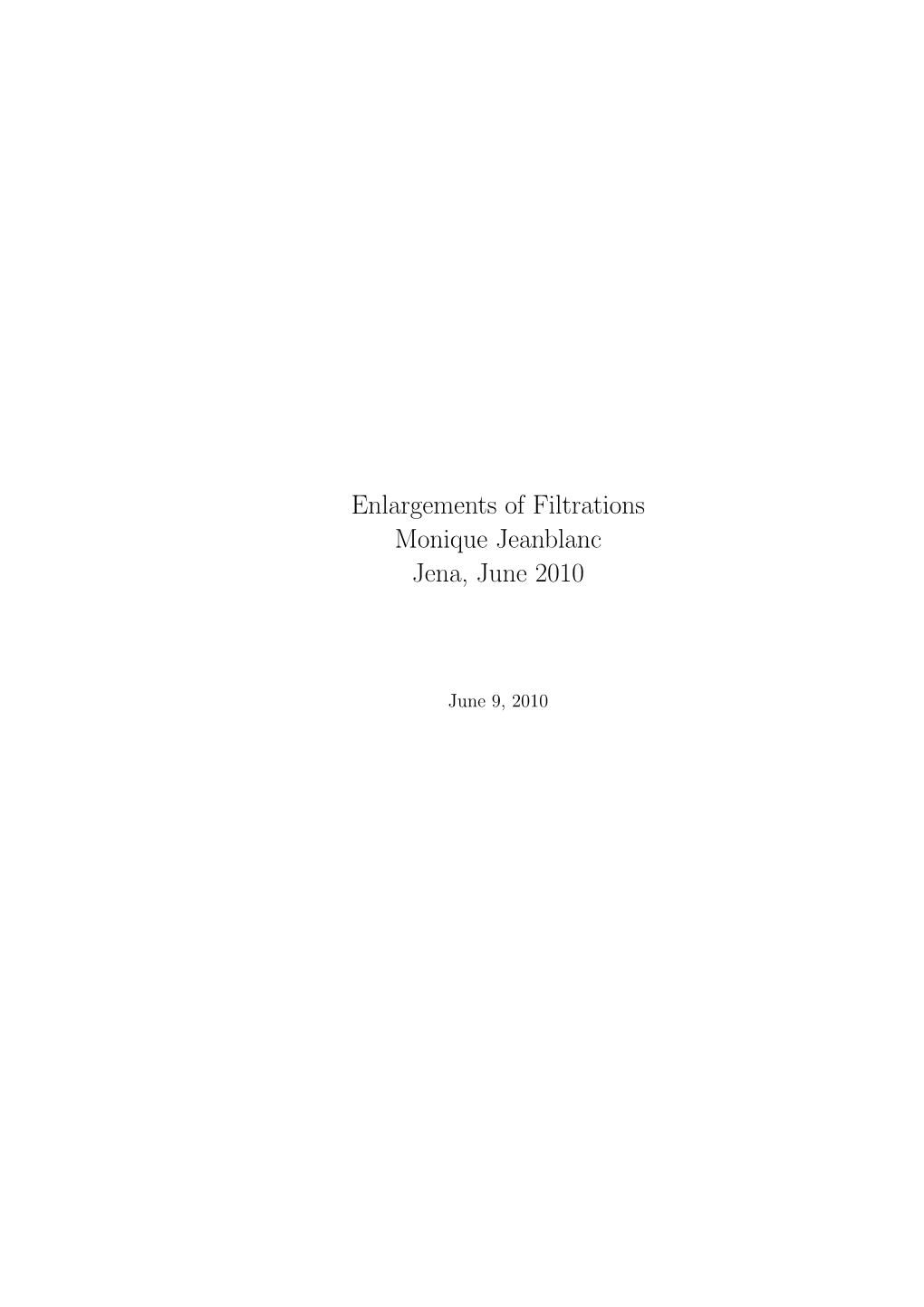 Enlargement of Filtrations