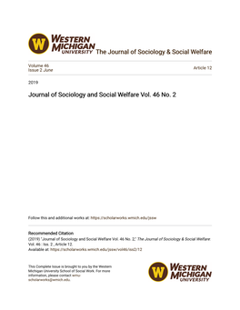 Journal of Sociology and Social Welfare Vol. 46 No. 2