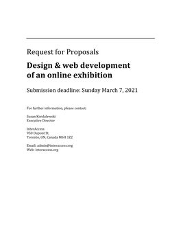 Design & Web Development of an Online Exhibition
