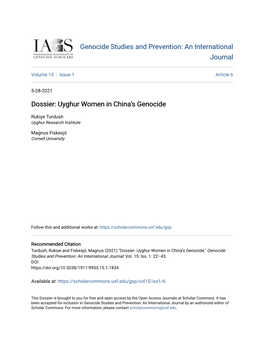 Uyghur Women in China's Genocide.” Genocide Studies and Prevention 15, No