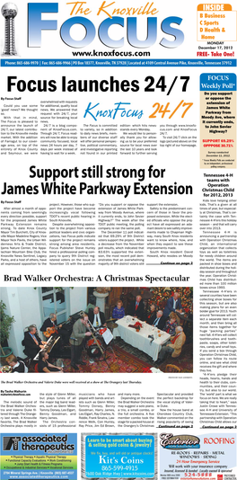 Support Still Strong for James White Parkway Extension