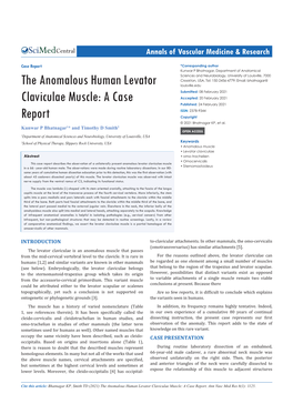 The Anomalous Human Levator Claviculae Muscle: a Case Report