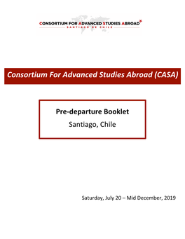 CASA Chile Pre-Departure Handbook Fall 2019