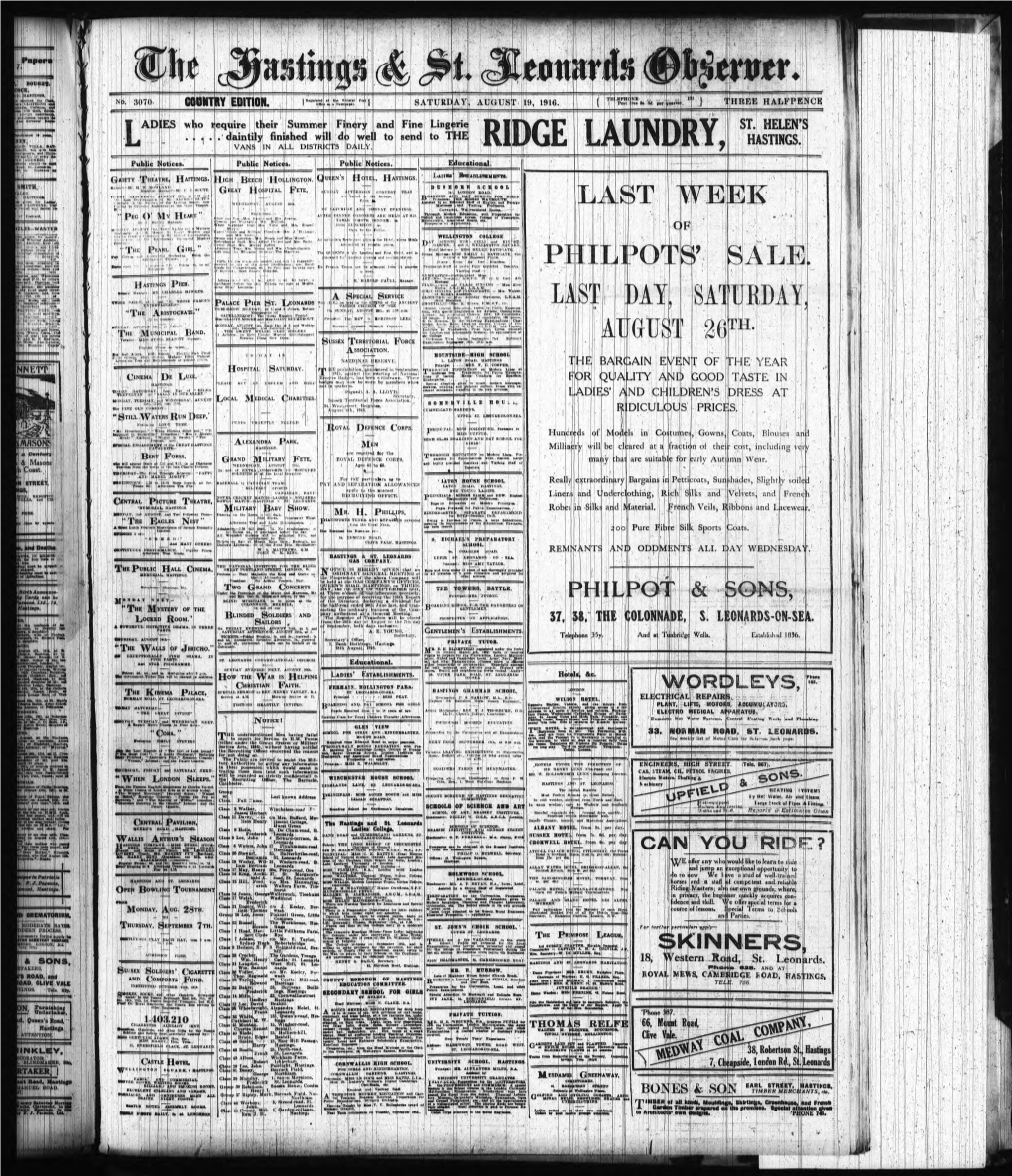 Hastings Observer 1916 Aug 19Aug.Pdf